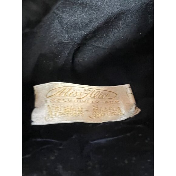 Vintage Miss Alice Beret Hat For Neiman Marcus Womens Knit Velvet In Deep Blue - Picture 7 of 7